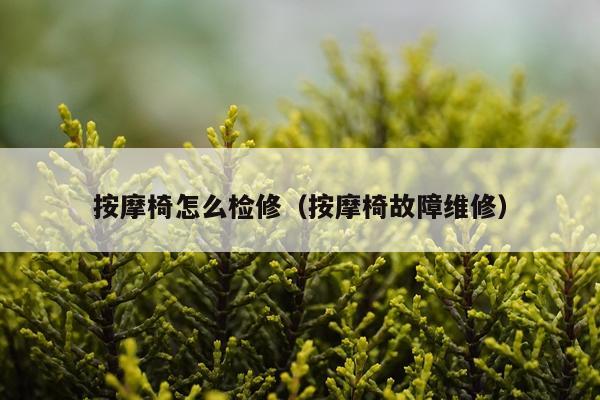按摩椅怎么检修（按摩椅故障维修）