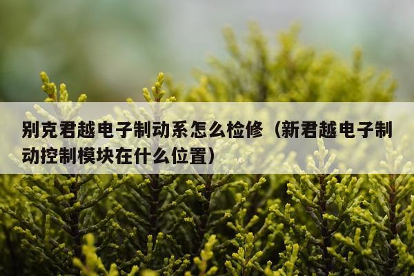 别克君越电子制动系怎么检修（新君越电子制动控制模块在什么位置）