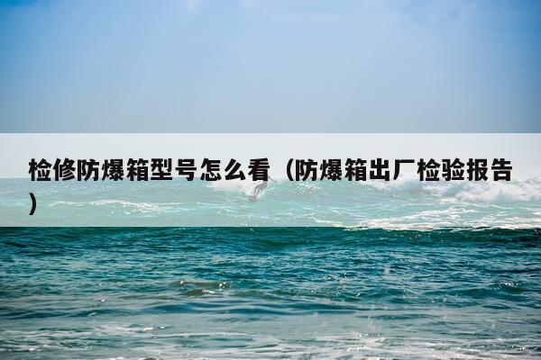检修防爆箱型号怎么看（防爆箱出厂检验报告）