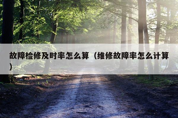 故障检修及时率怎么算（维修故障率怎么计算）