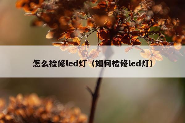 怎么检修led灯（如何检修led灯）
