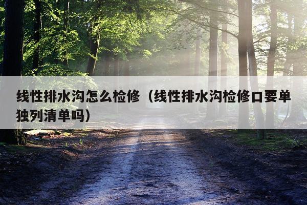 线性排水沟怎么检修（线性排水沟检修口要单独列清单吗）