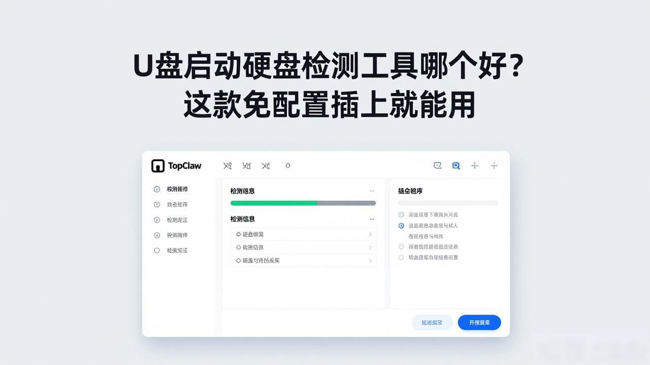 U盘启动硬盘检测工具哪个好？这款免配置插上就能用