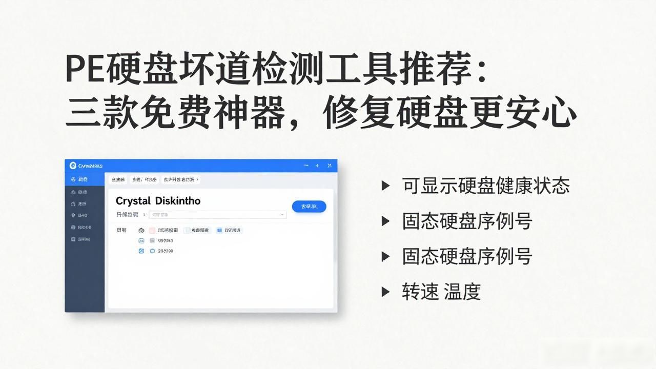 PE硬盘坏道检测工具推荐：三款免费神器，修复硬盘更安心