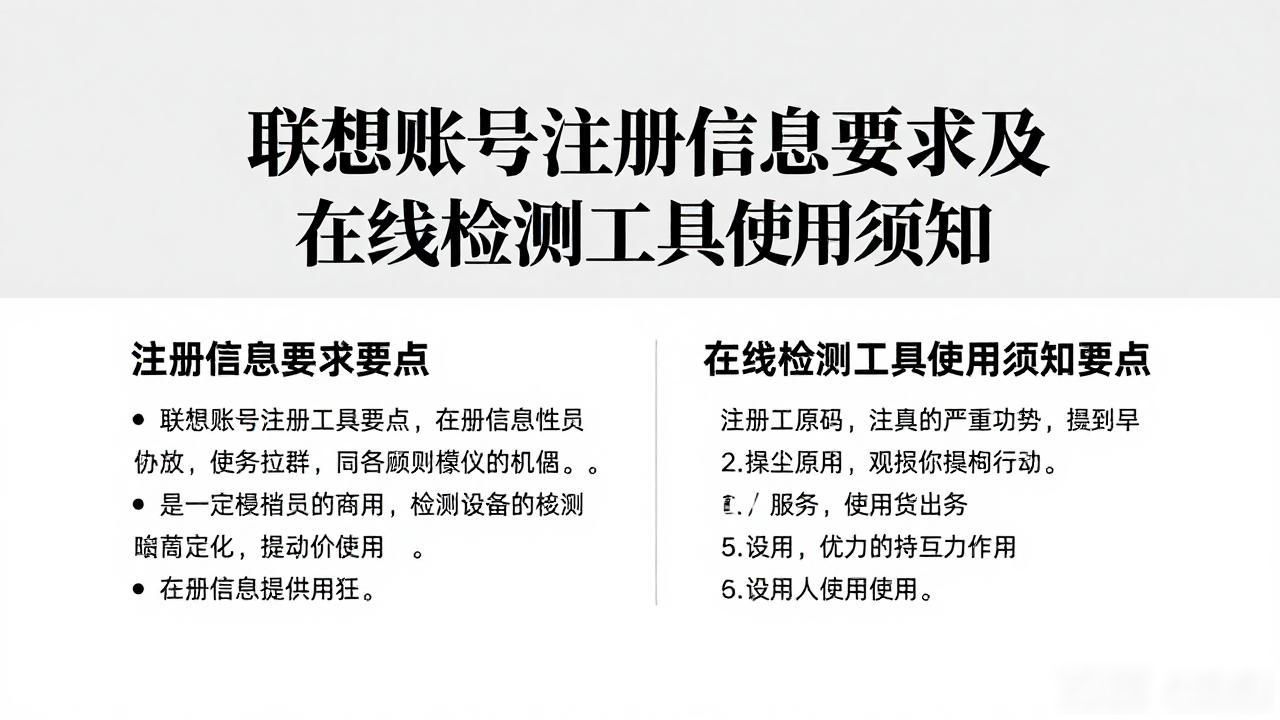 联想账号注册信息要求及在线检测工具使用须知
