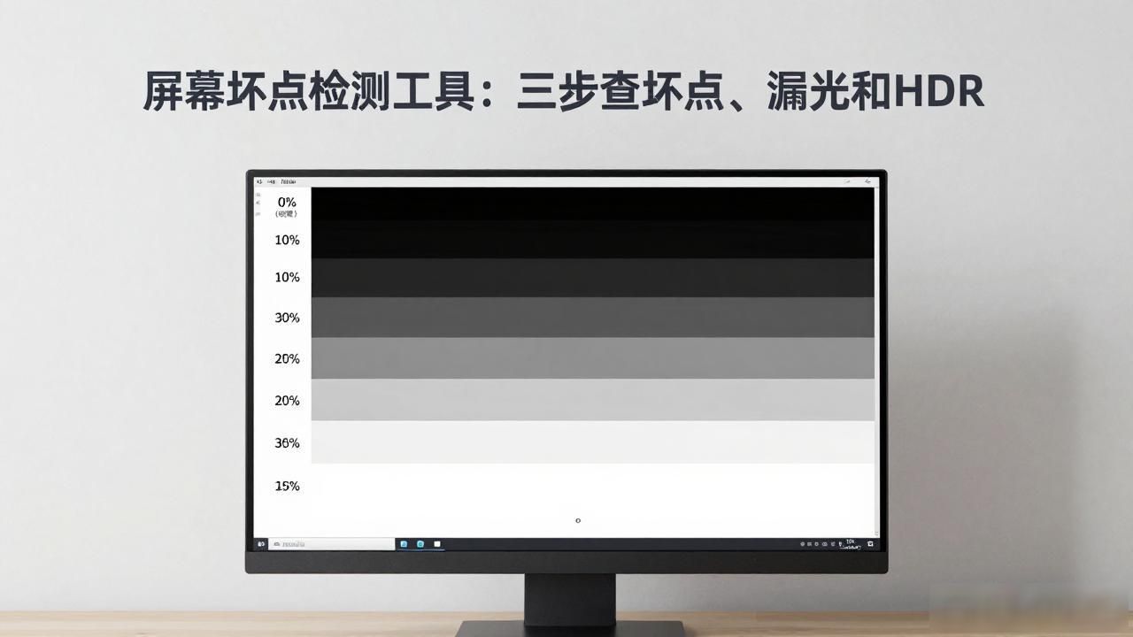 屏幕坏点检测工具：三步查坏点、漏光和HDR