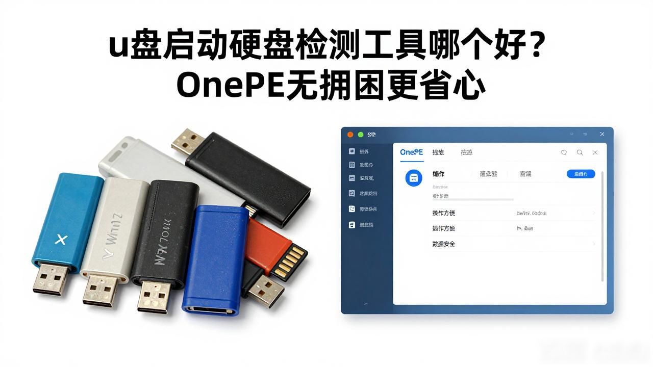 u盘启动硬盘检测工具哪个好？OnePE无捆绑更省心
