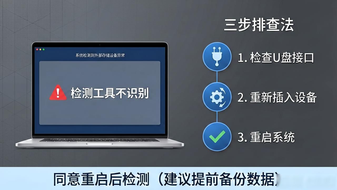 U盘芯片检测工具不识别？教你三步找出真实故障原因