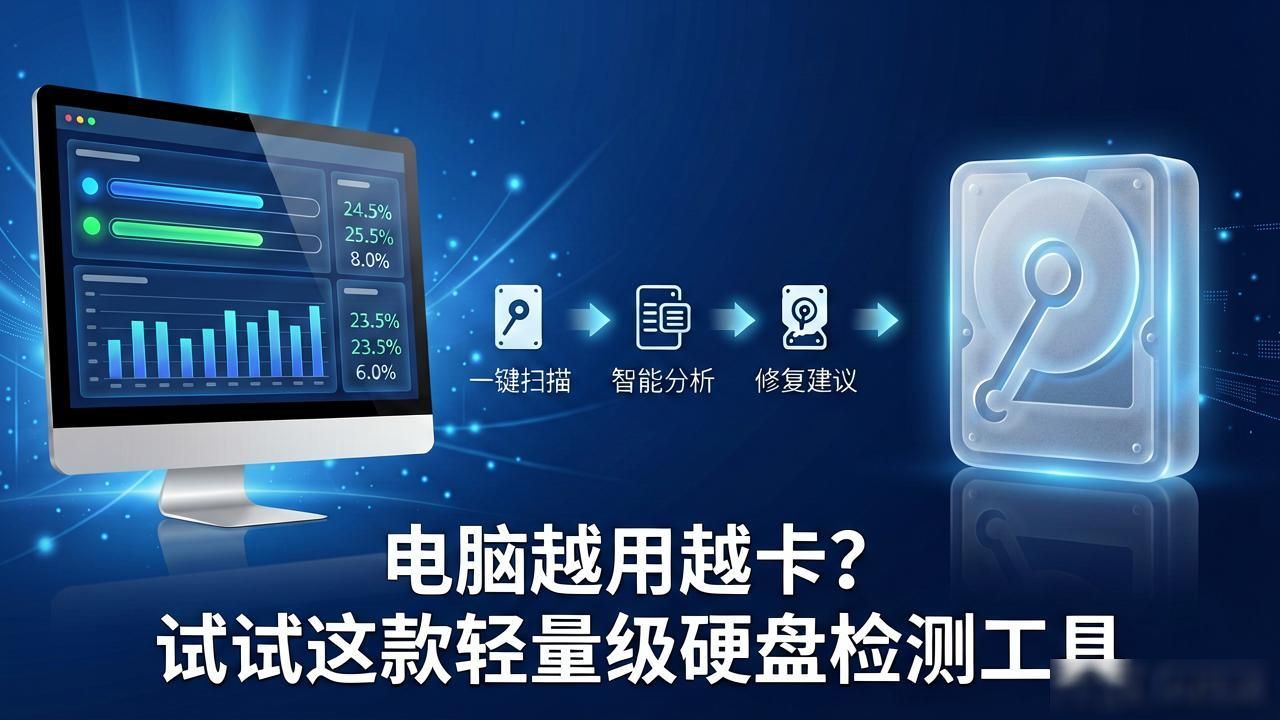 电脑越用越卡？试试这款轻量级硬盘检测工具