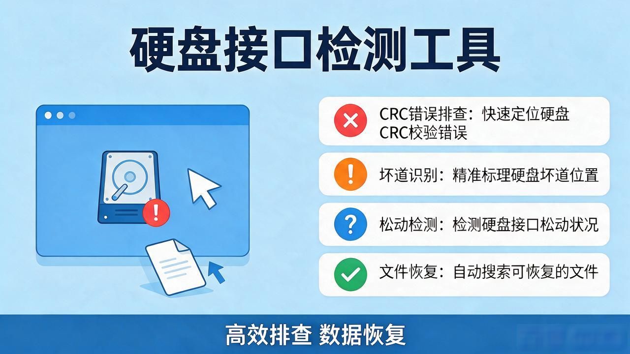 硬盘接口检测工具：快速排查CRC错误，识别坏道与松动