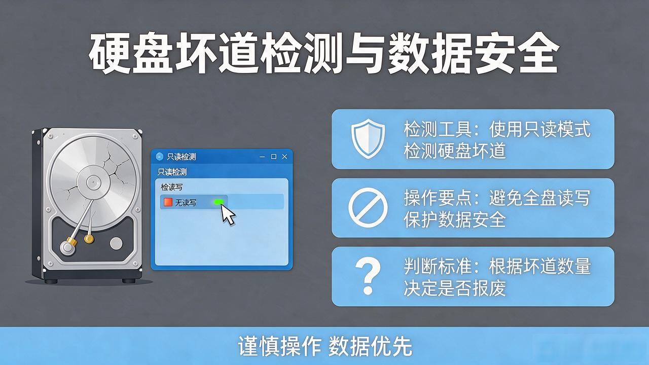硬盘咔咔响？用这个工具检测物理坏道，判断是否要报废