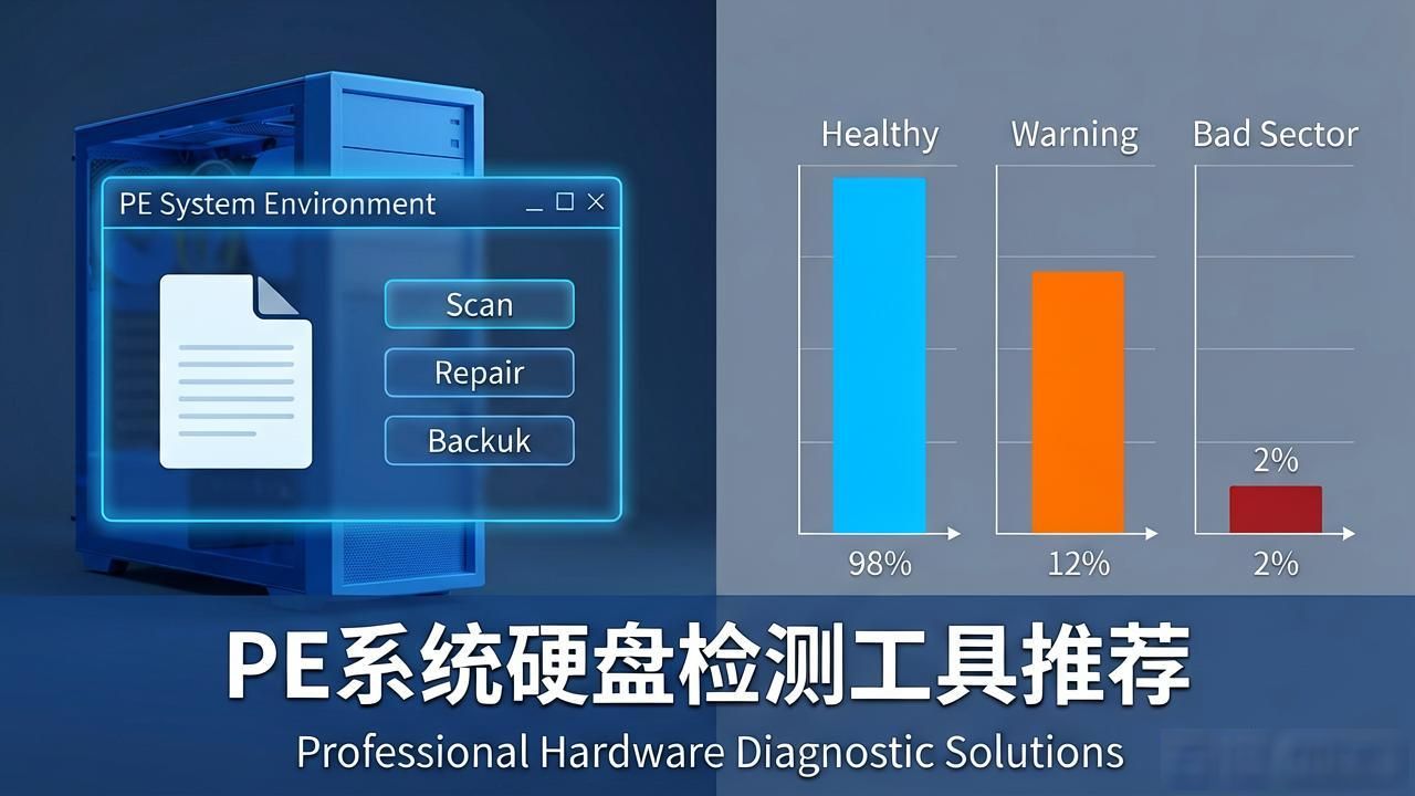 PE系统硬盘检测工具推荐，快速诊断坏道和健康状态