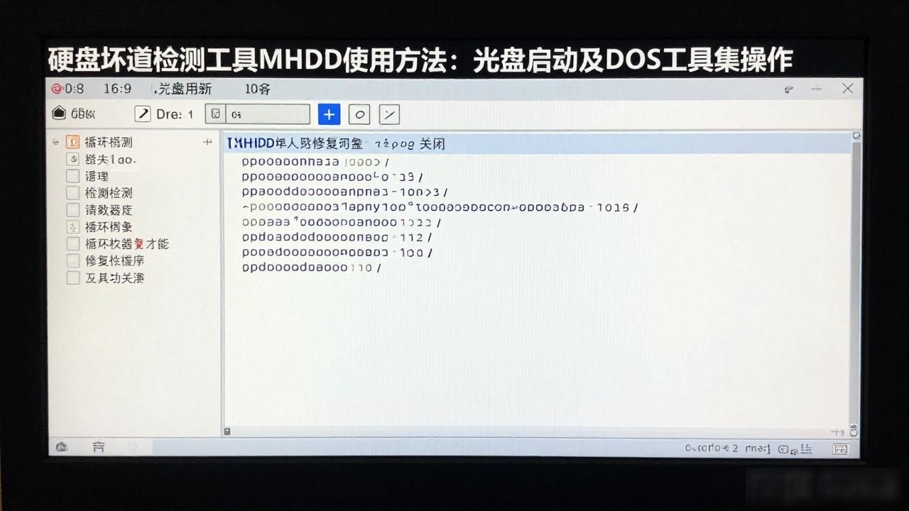 硬盘坏道检测工具MHDD使用方法：光盘启动及DOS工具集操作