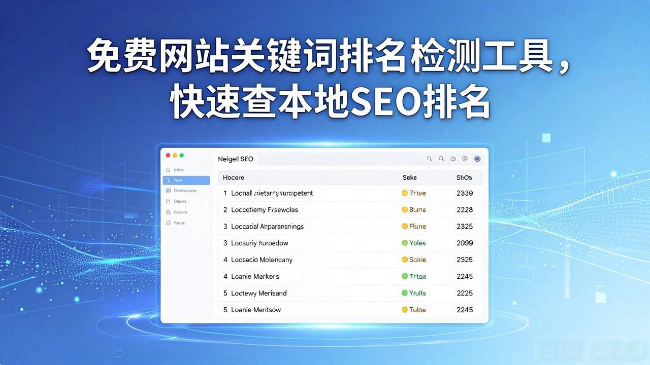 免费网站关键词排名检测工具，快速查本地SEO排名