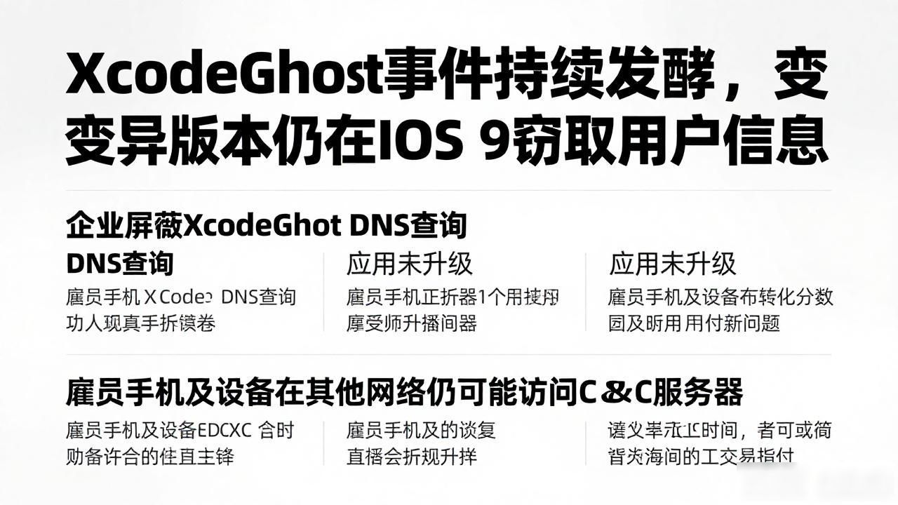 XcodeGhost事件持续发酵，变异版本仍在iOS 9窃取用户信息