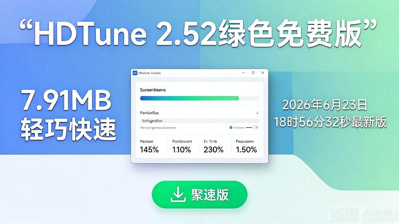 硬盘坏道检测必备！中文HDTune 2.52绿色免费版，7.91MB轻巧快速