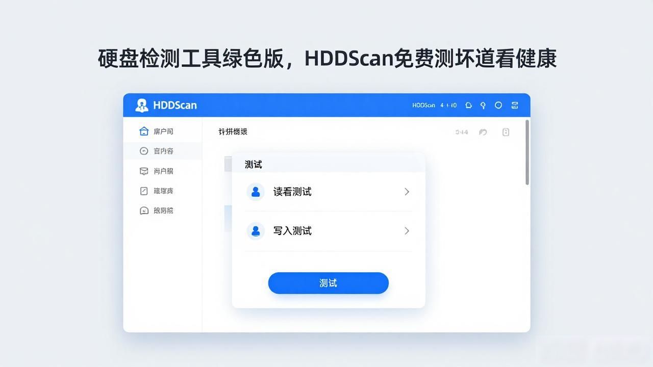 硬盘检测工具绿色版，HDDScan免费测坏道看健康