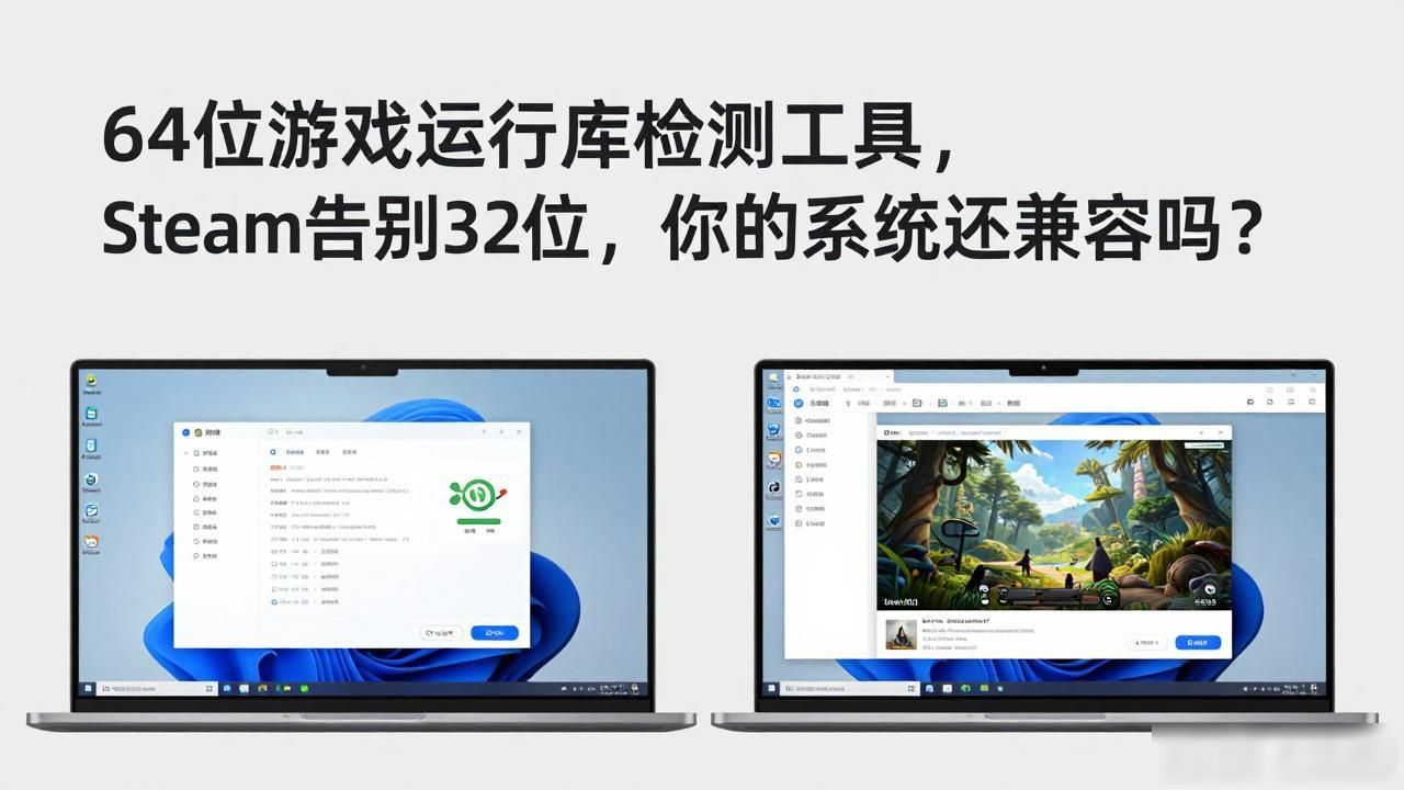 Windows 11 32位应用淘汰_Steam客户端64位升级_游戏运行库检测工具64位