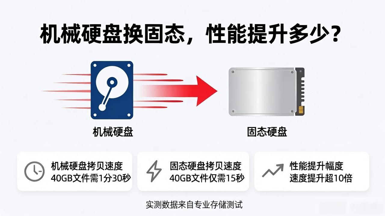 机械硬盘换固态硬盘，性能提升多少？实测数据告诉你