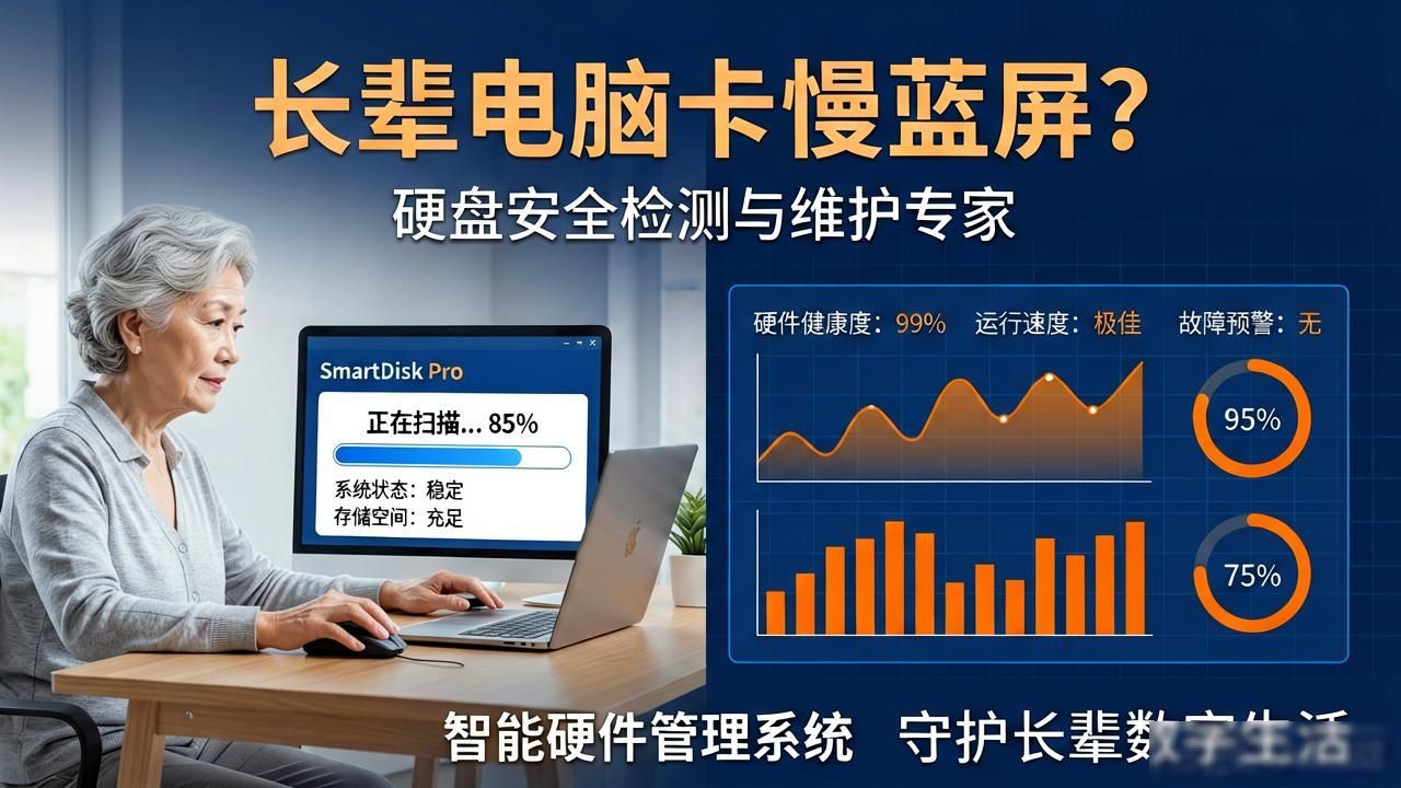 长辈电脑卡慢蓝屏？用这款硬盘坏道检测工具，轻松排查故障