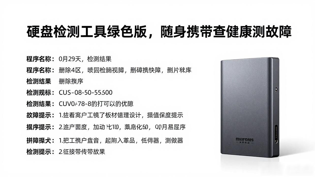 硬盘检测工具绿色版，随身携带查健康测故障