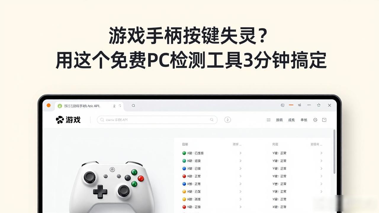 游戏手柄按键失灵？用这个免费PC检测工具3分钟搞定