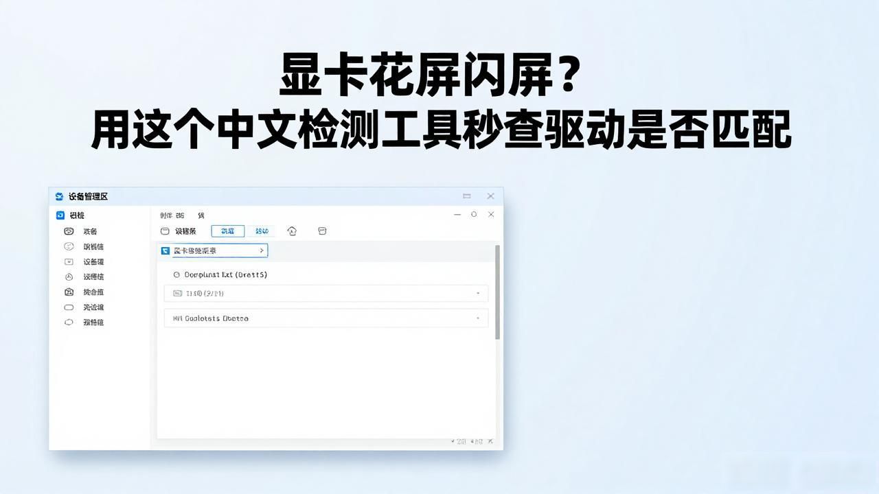 显卡花屏闪屏？用这个中文检测工具秒查驱动是否匹配