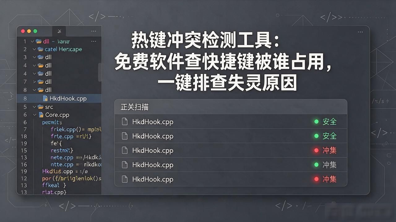 热键冲突检测工具：免费软件查快捷键被谁占用，一键排查失灵原因