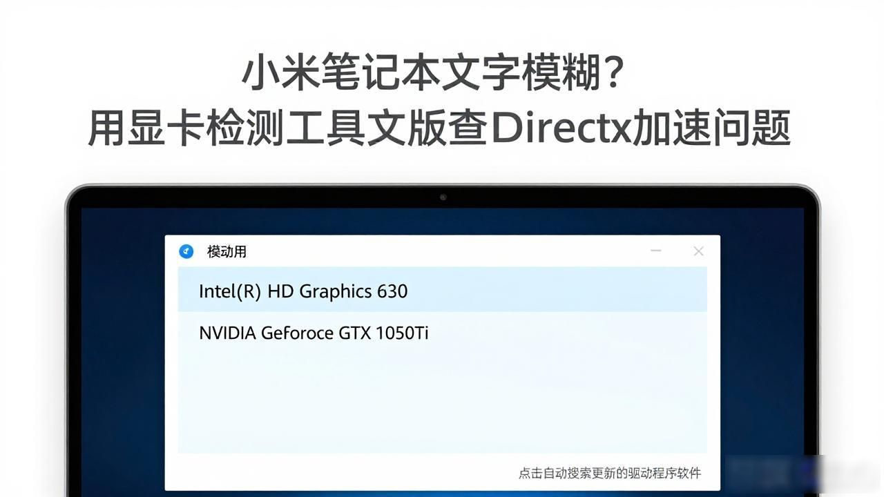 小米笔记本文字模糊？用显卡检测工具中文版查DirectX加速问题