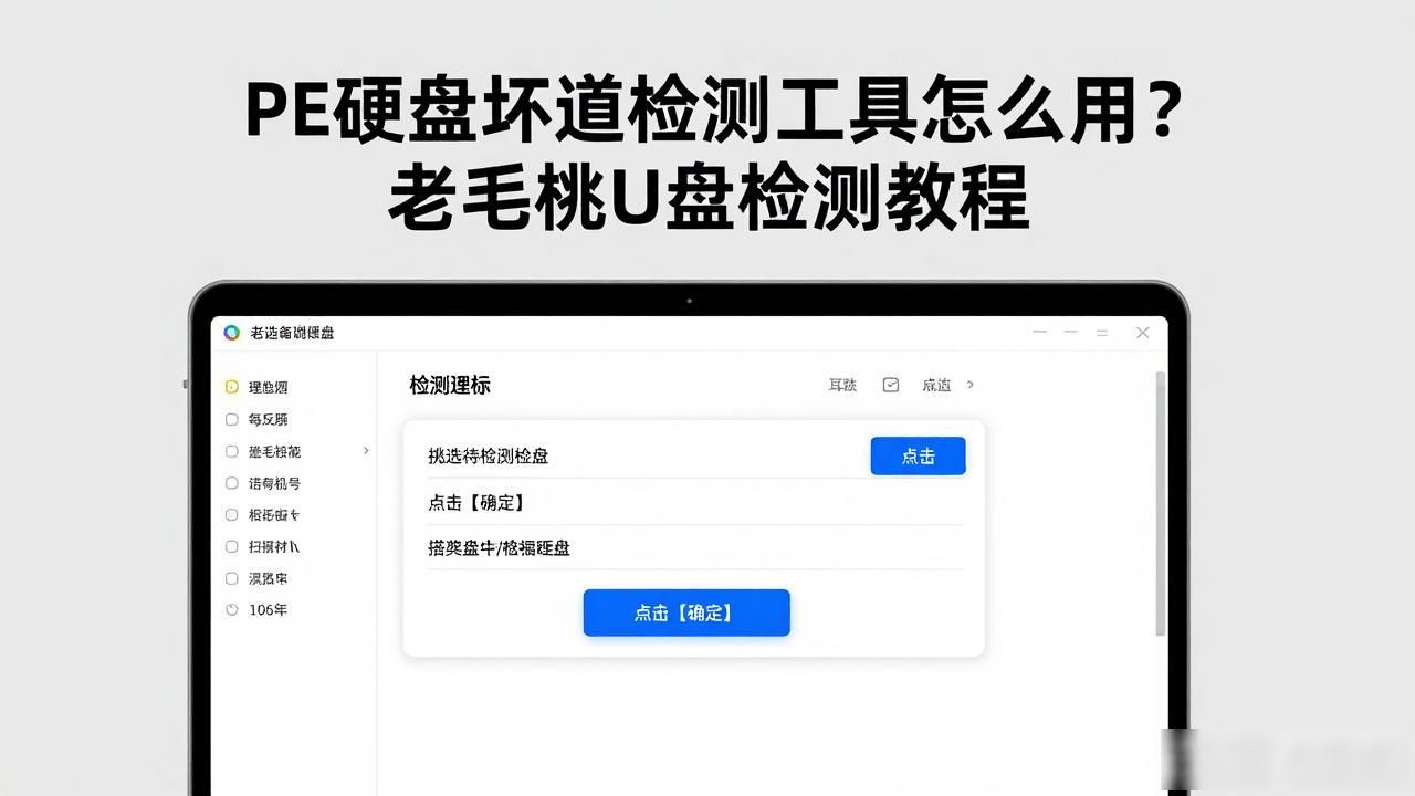 PE硬盘坏道检测工具怎么用？老毛桃U盘检测教程